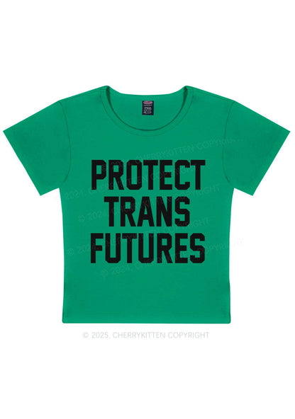 Protect Trans Futures Y2K Baby Tee Cherrykitten