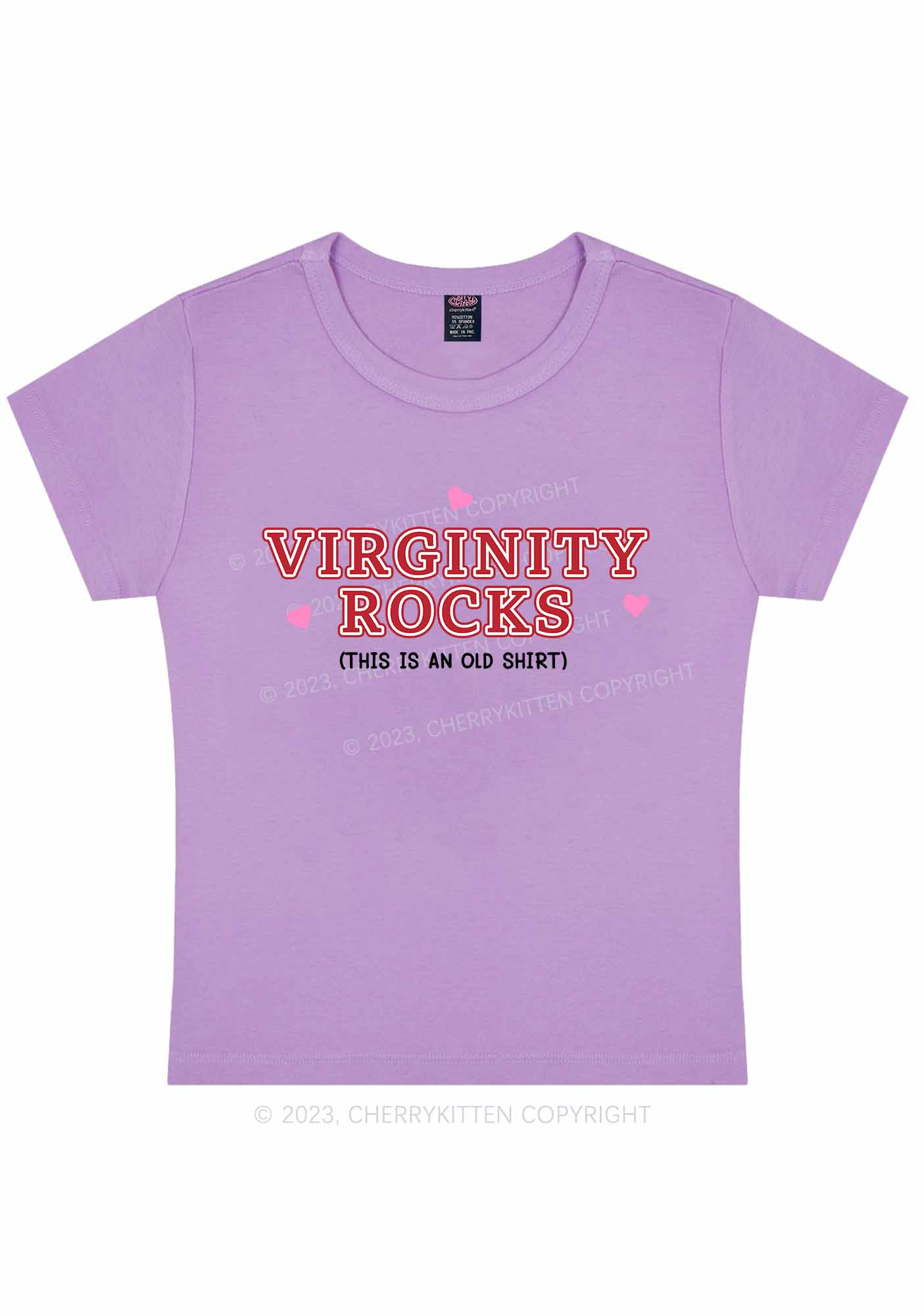 Curvy Virginity Rocks Y2K Baby Tee Cherrykitten