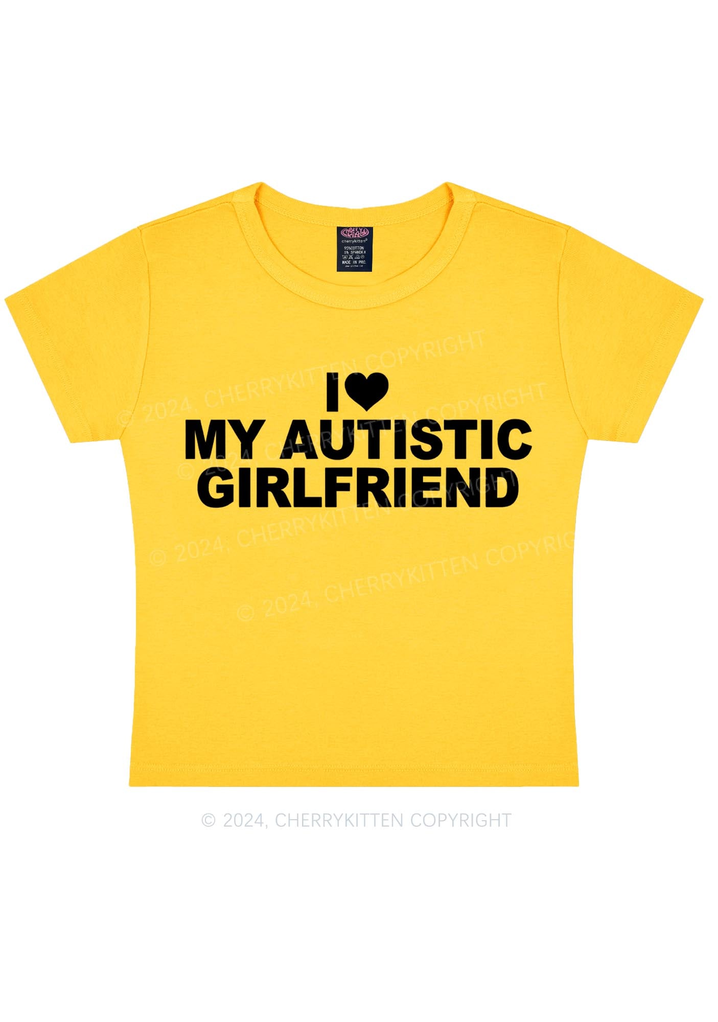 I Love My Autistic GF Y2K Valentine's Day Baby Tee Cherrykitten