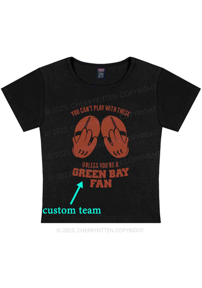 Custom Team Fan Super Bowl Y2K Baby Tee Cherrykitten