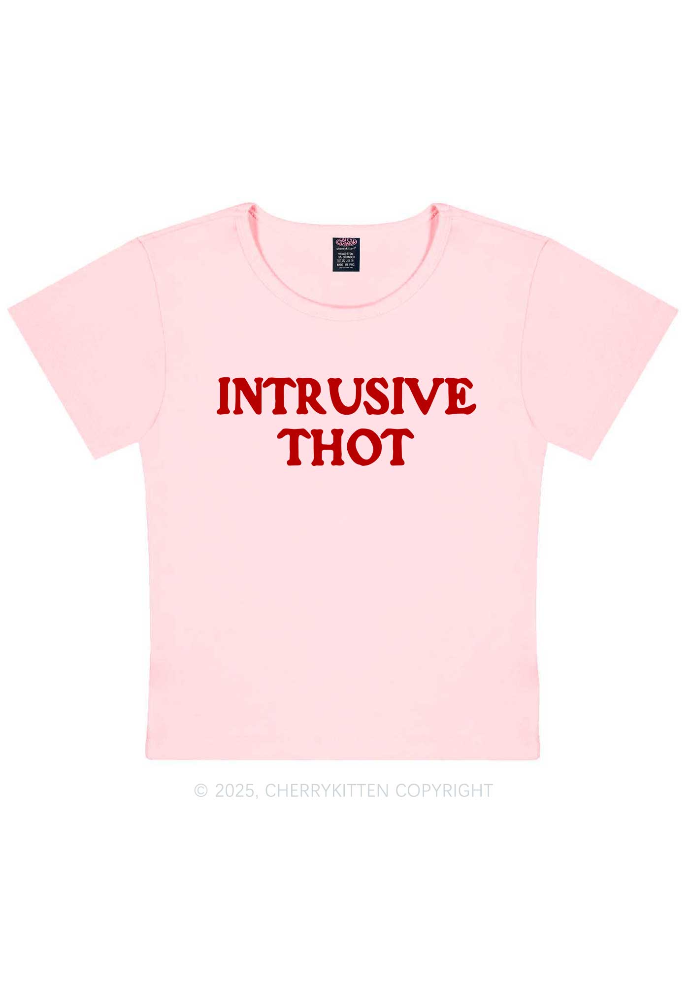 Intrusive Thot Y2K Baby Tee Cherrykitten