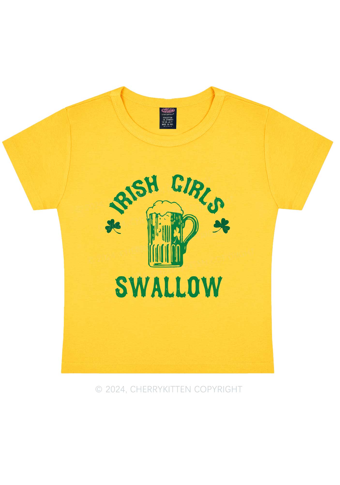 Irish Girls Swallow St Patricks Y2K Baby Tee Cherrykitten