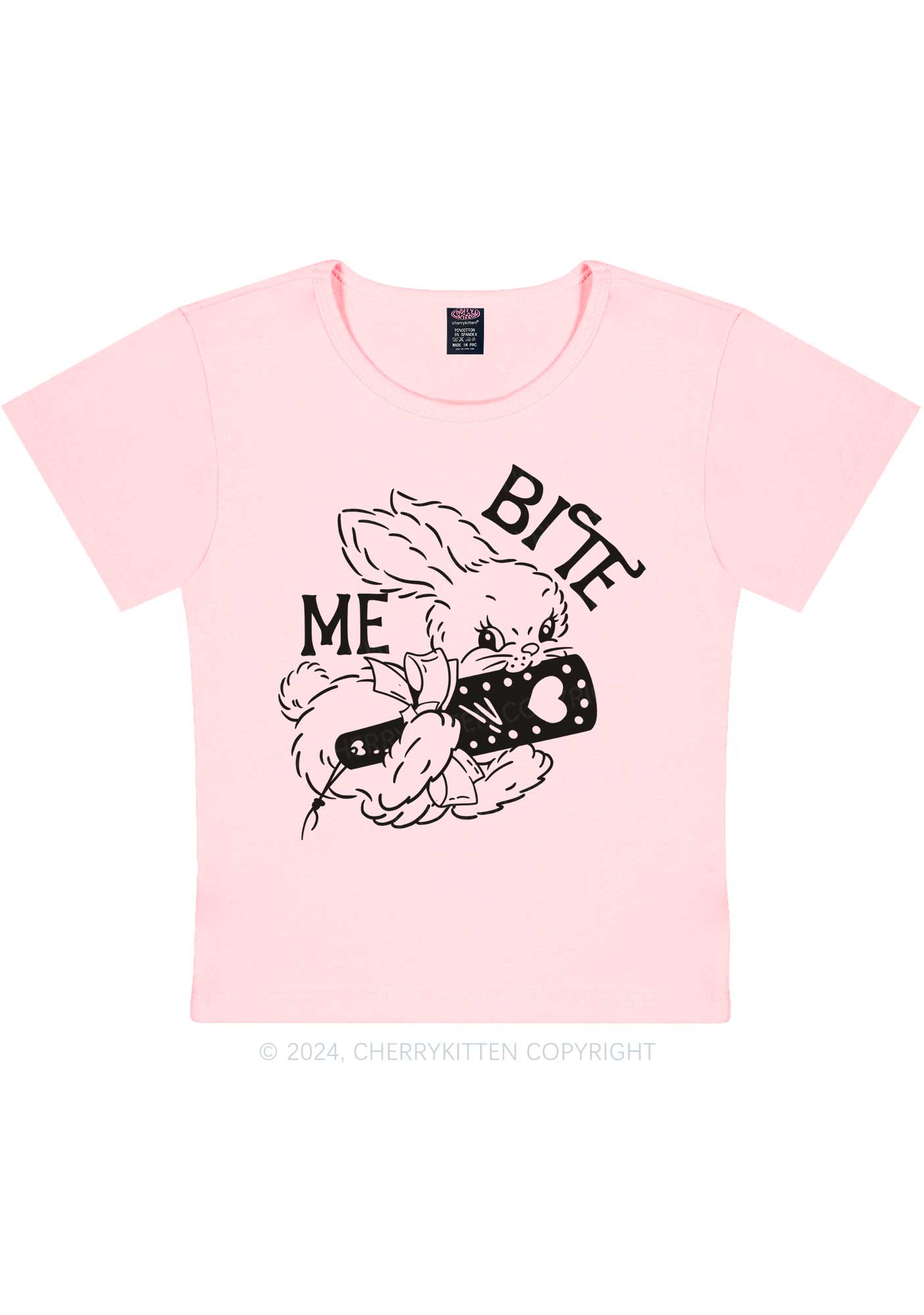 Bite Me Bunny Y2K Baby Tee Cherrykitten