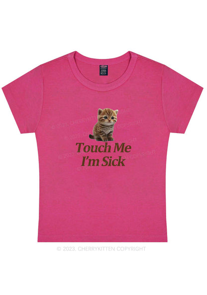 Curvy I'm Sick Cat Y2K Baby Tee Cherrykitten