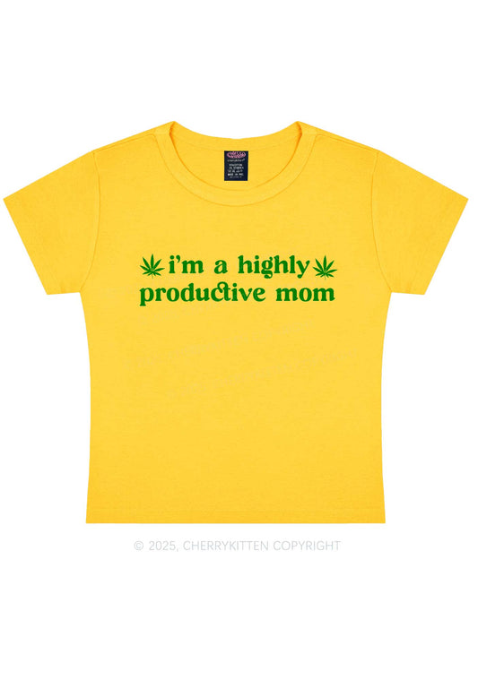 Highly Productive Mom Y2K Baby Tee Cherrykitten