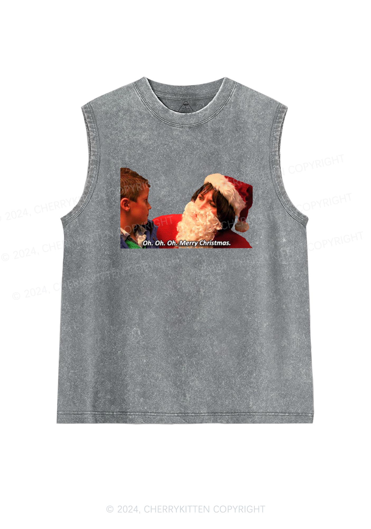 Oh Merry Christmas Y2K Washed Tank Cherrykitten