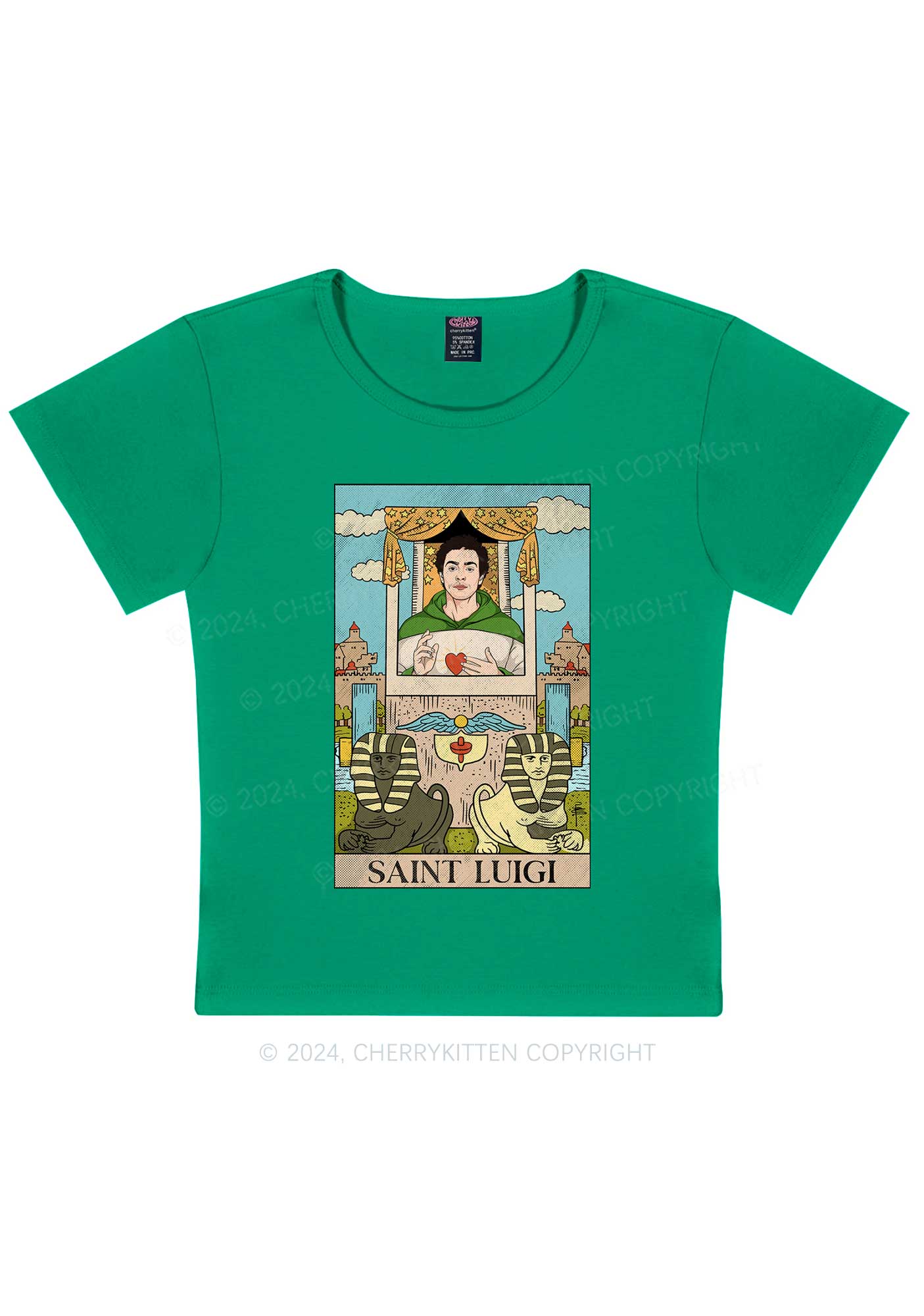 Saint Luigi Y2K Baby Tee Cherrykitten