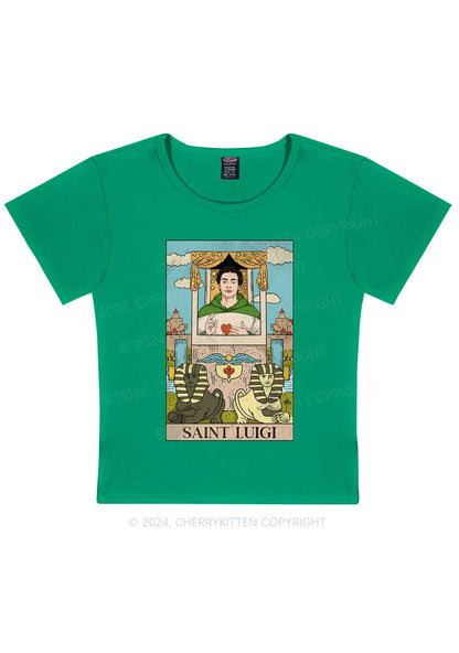 Saint Luigi Y2K Baby Tee Cherrykitten