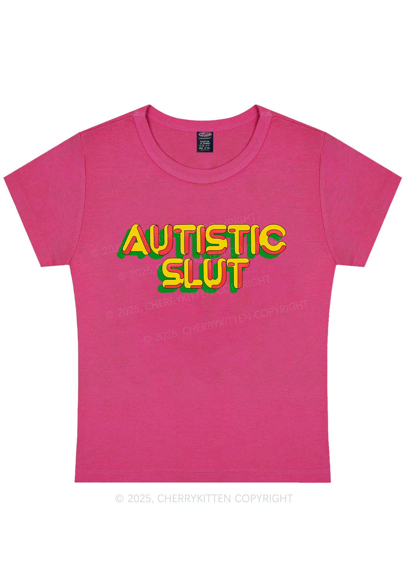 Autistic Slxt Y2K Baby Tee Cherrykitten