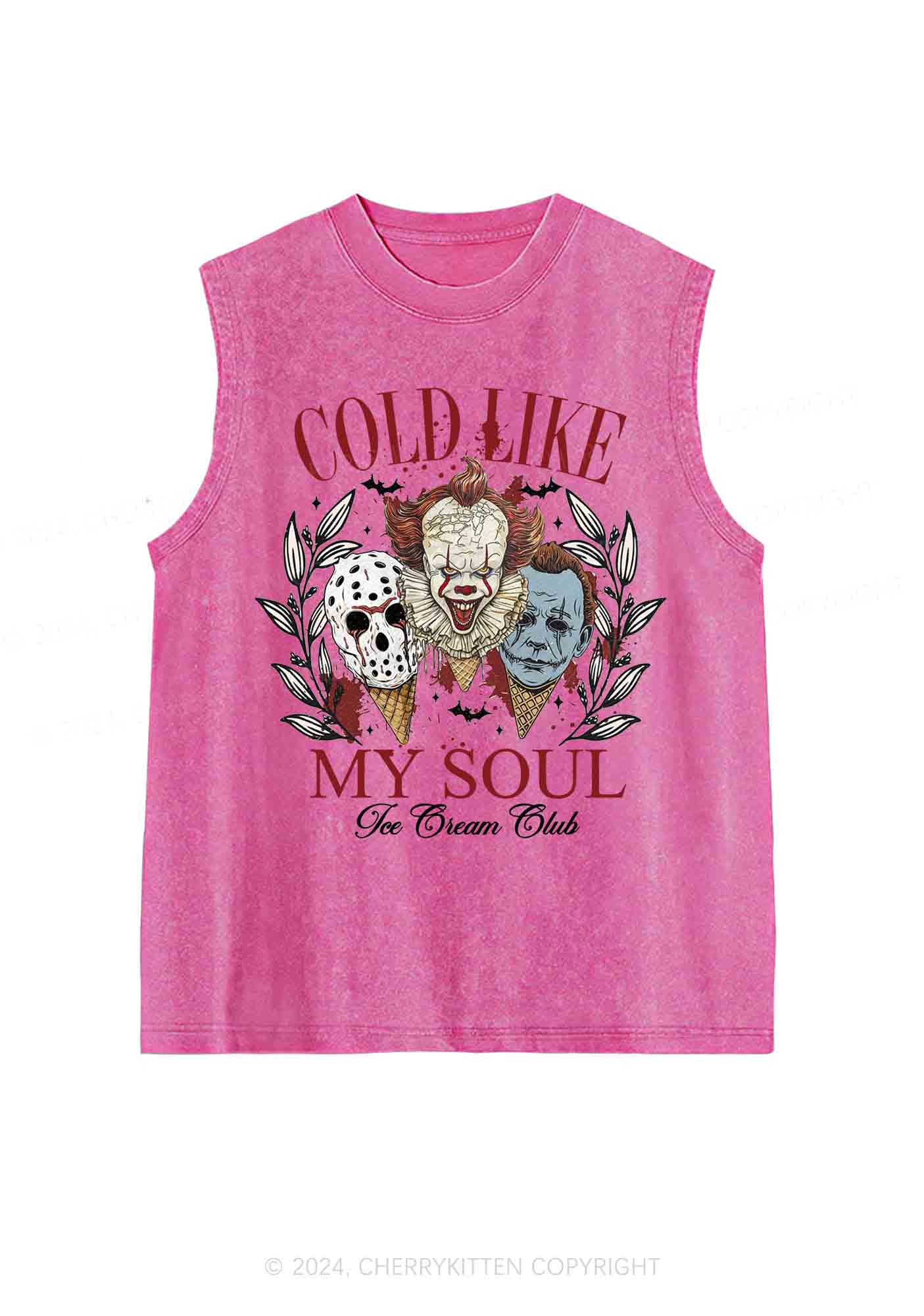 Halloween Cold Like My Soul Y2K Washed Tank Cherrykitten