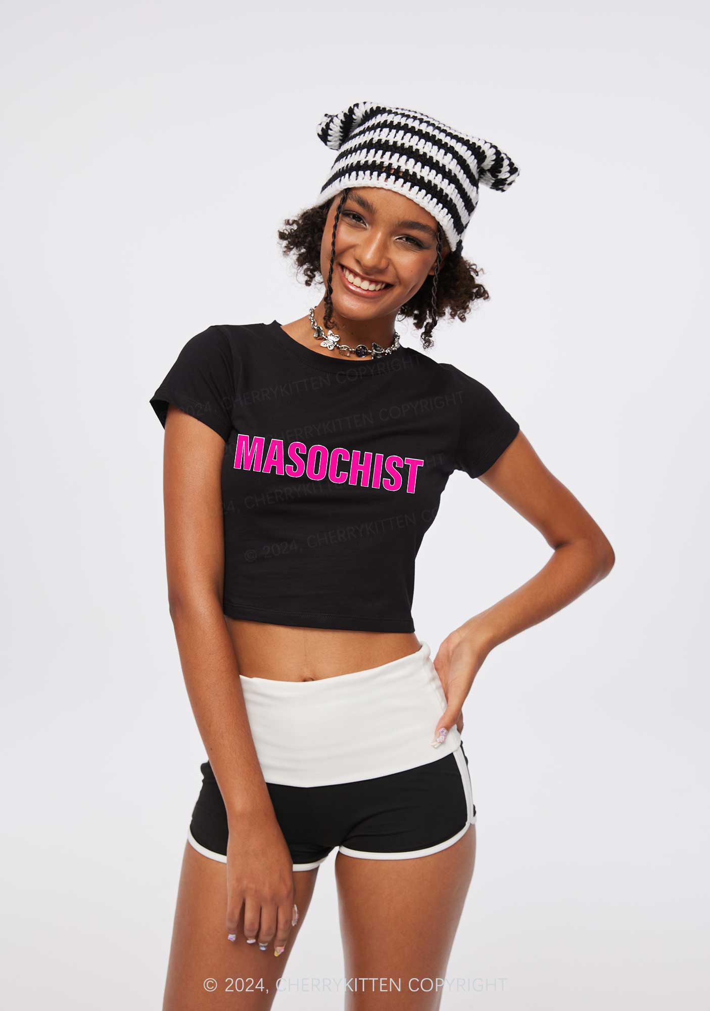 Masochist Y2K Baby Tee Cherrykitten