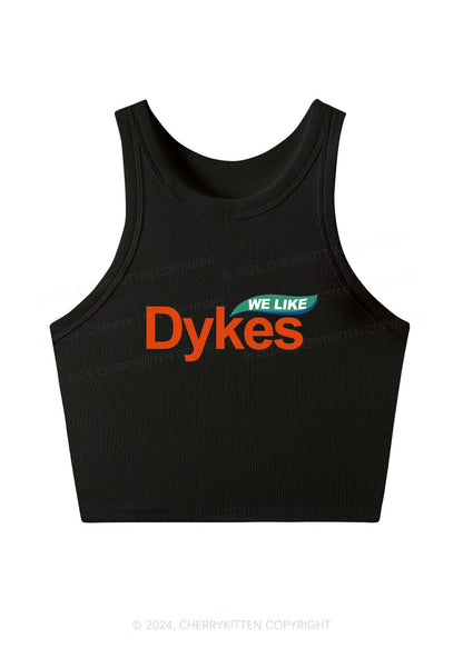 We Like Dykes Y2K Crop Tank Top Cherrykitten