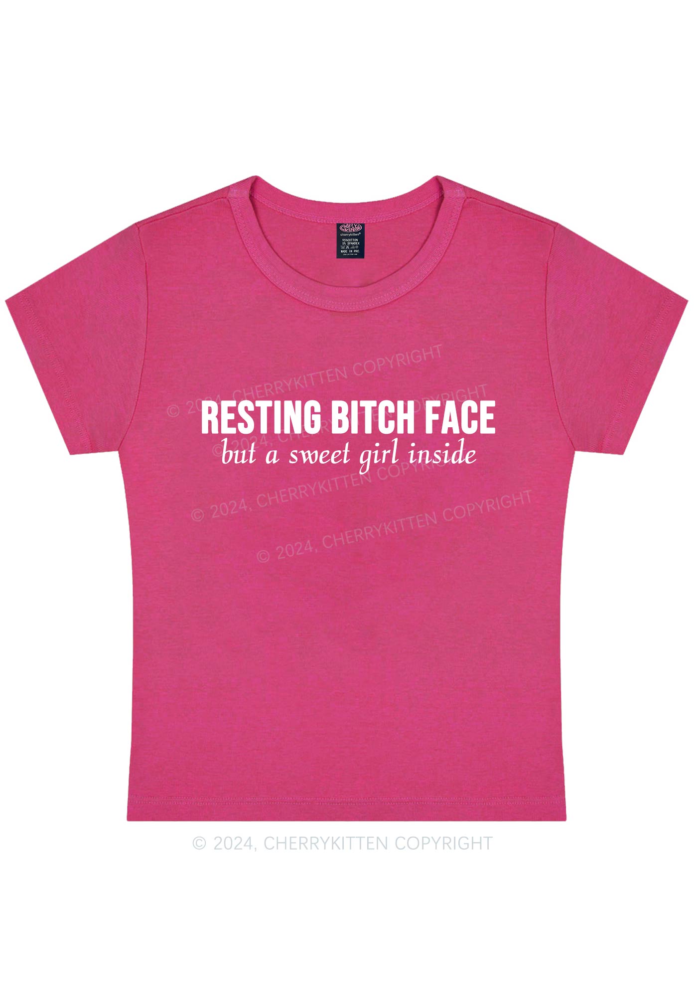 Curvy Resting Bxxch Face Y2K Baby Tee Cherrykitten