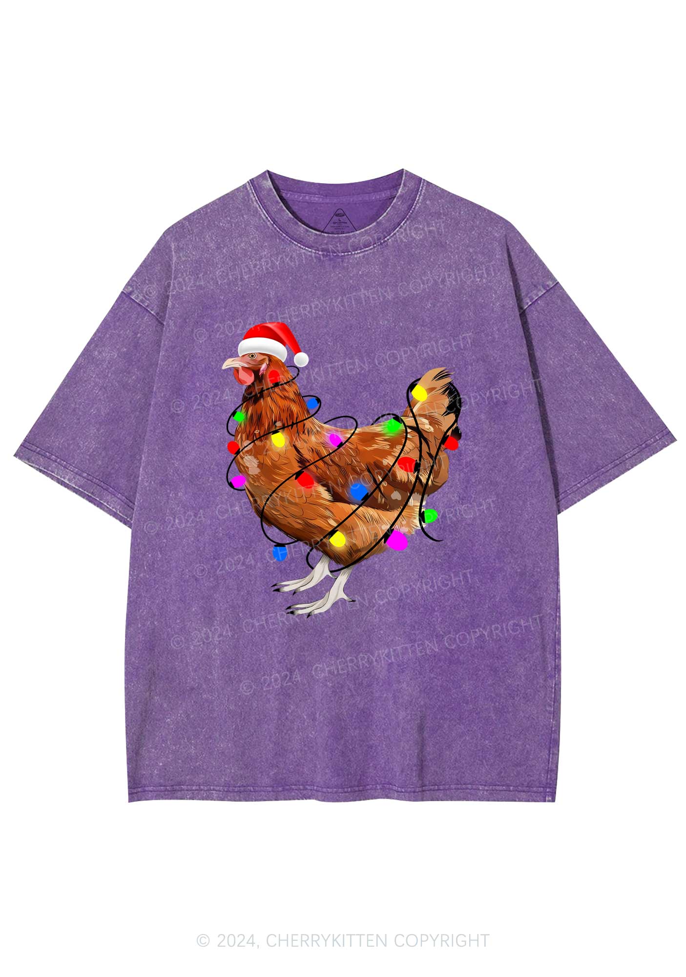 Christmas Hen Y2K Washed Tee Cherrykitten