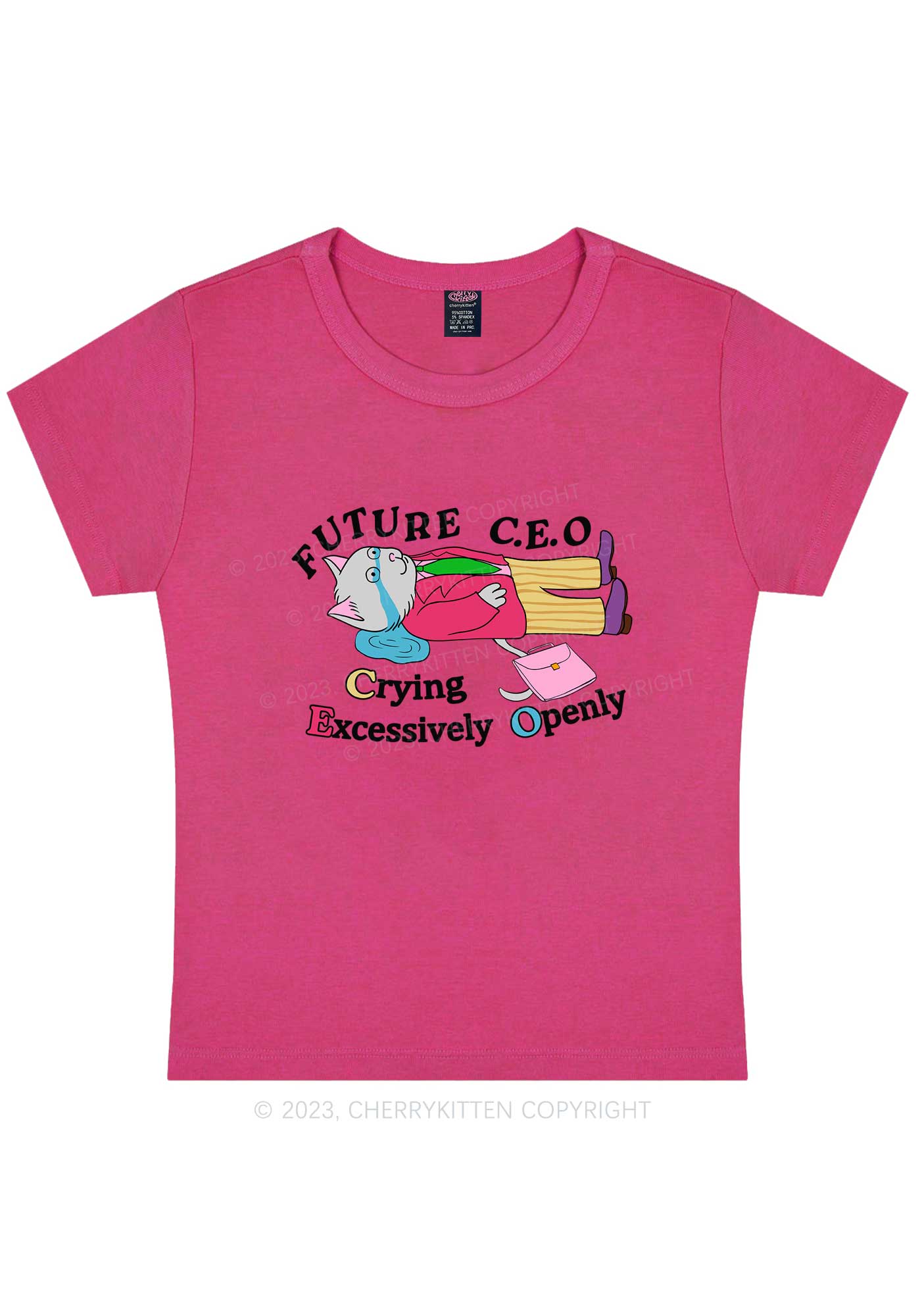 Curvy Future CEO Y2K Baby Tee Cherrykitten