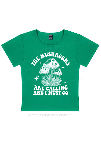 The Mushrooms Are Calling Y2K Baby Tee Cherrykitten