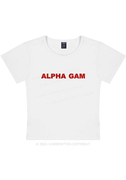 Alpha Gam Y2K Baby Tee Cherrykitten