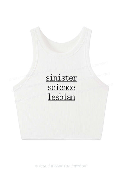 Sinister Science Lesbian Y2K Crop Tank Top Cherrykitten