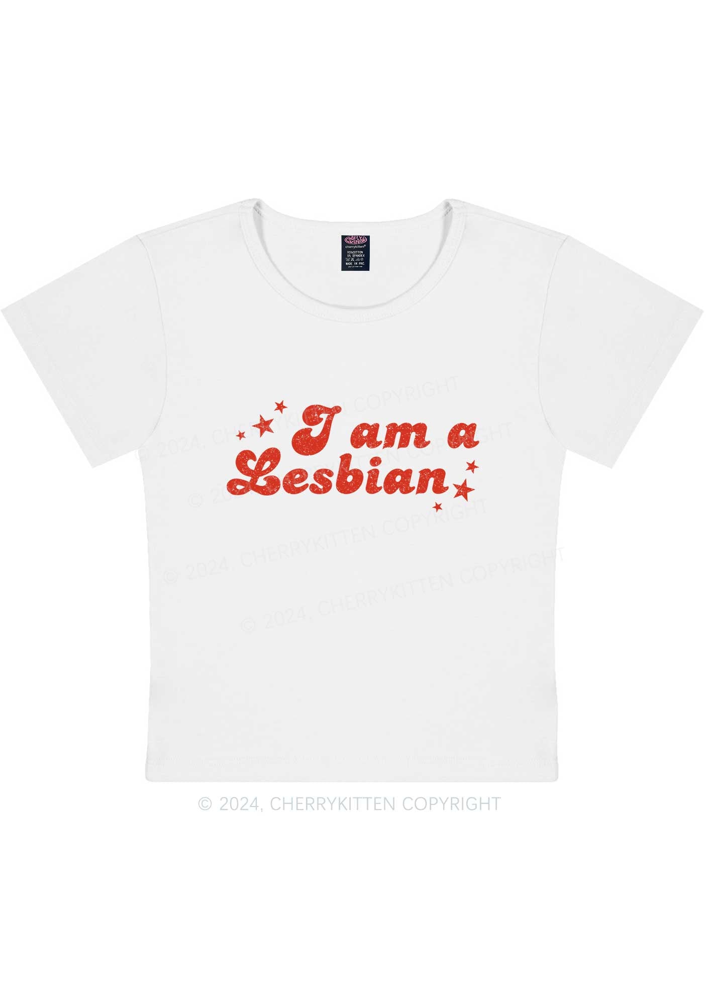 I'm Lesbian Y2K Baby Tee Cherrykitten