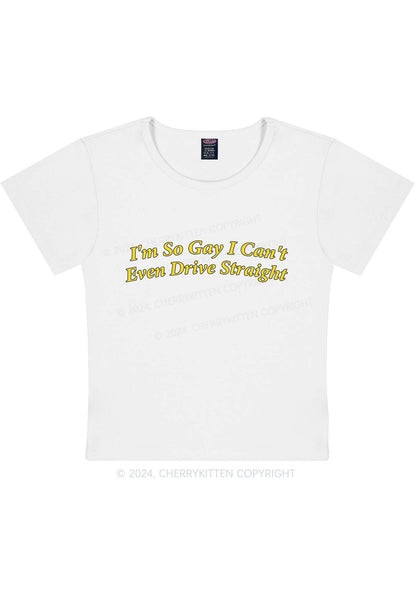 Curvy I'm So Gay Y2K Baby Tee Cherrykitten