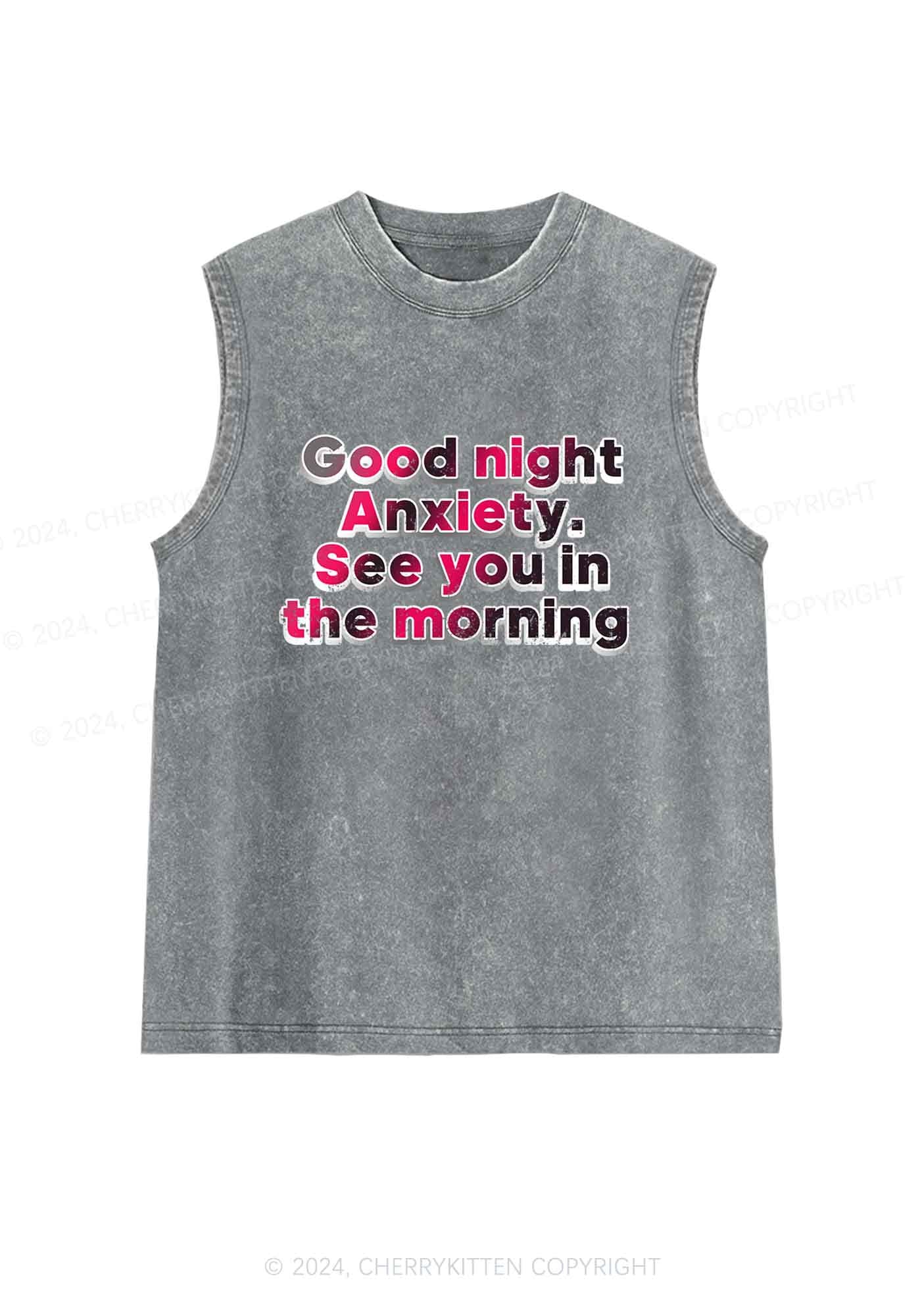 Good Night Anxiety Y2K Washed Tank Cherrykitten