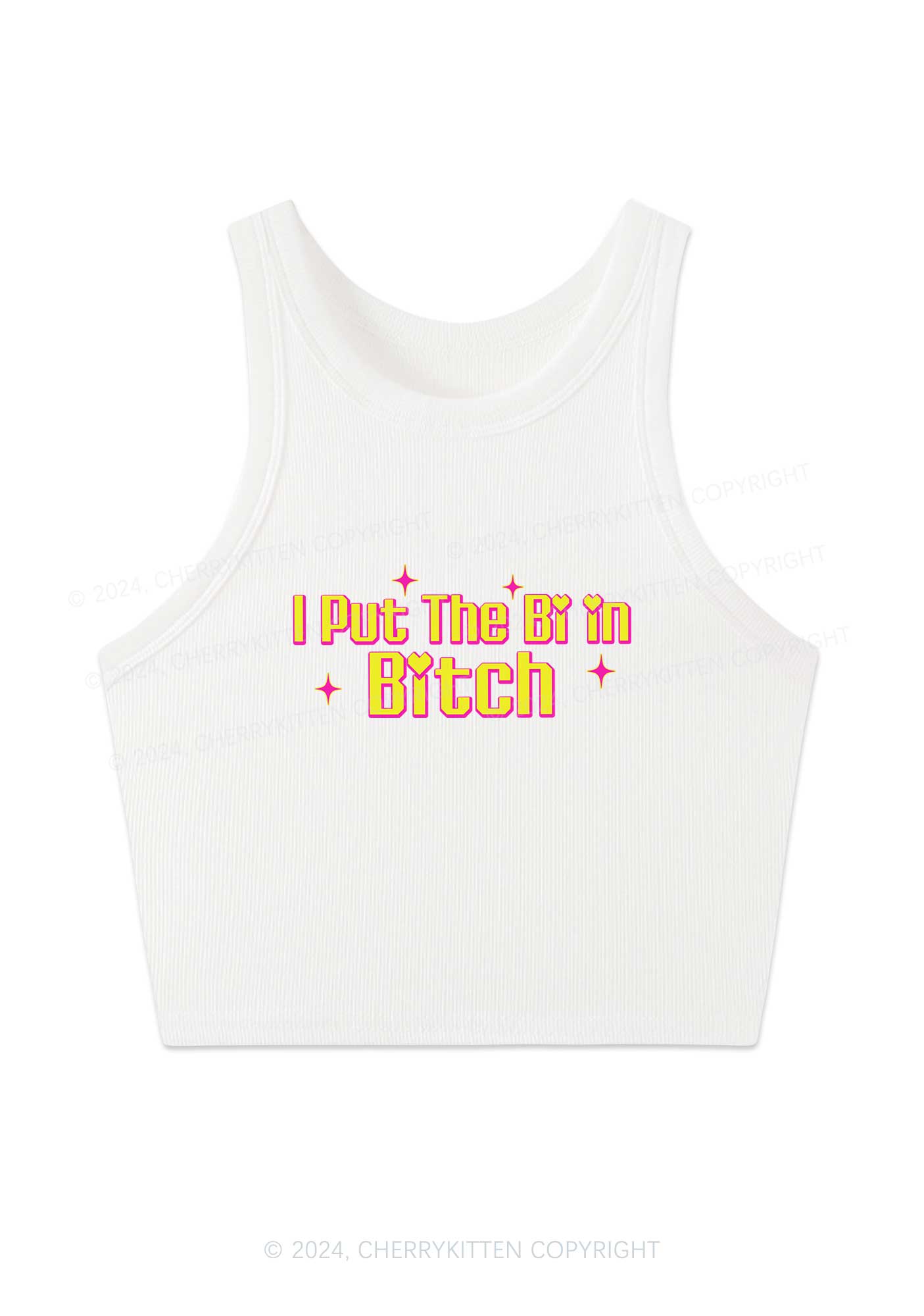 Put The Bi In Bxxch Y2K Crop Tank Top Cherrykitten