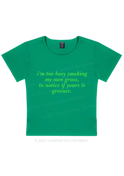 Too Busy Smoking Y2K Baby Tee Cherrykitten