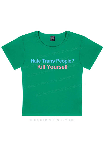 Hate Trans People Y2K Baby Tee Cherrykitten