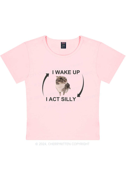 Wake Up Act Silly Y2K Baby Tee Cherrykitten