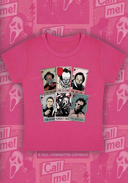 Horror Characters Photos Halloween Y2K Baby Tee Cherrykitten