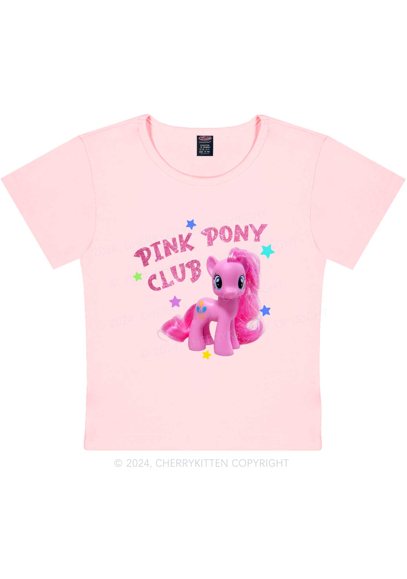 Pink Pony Y2K Baby Tee Cherrykitten