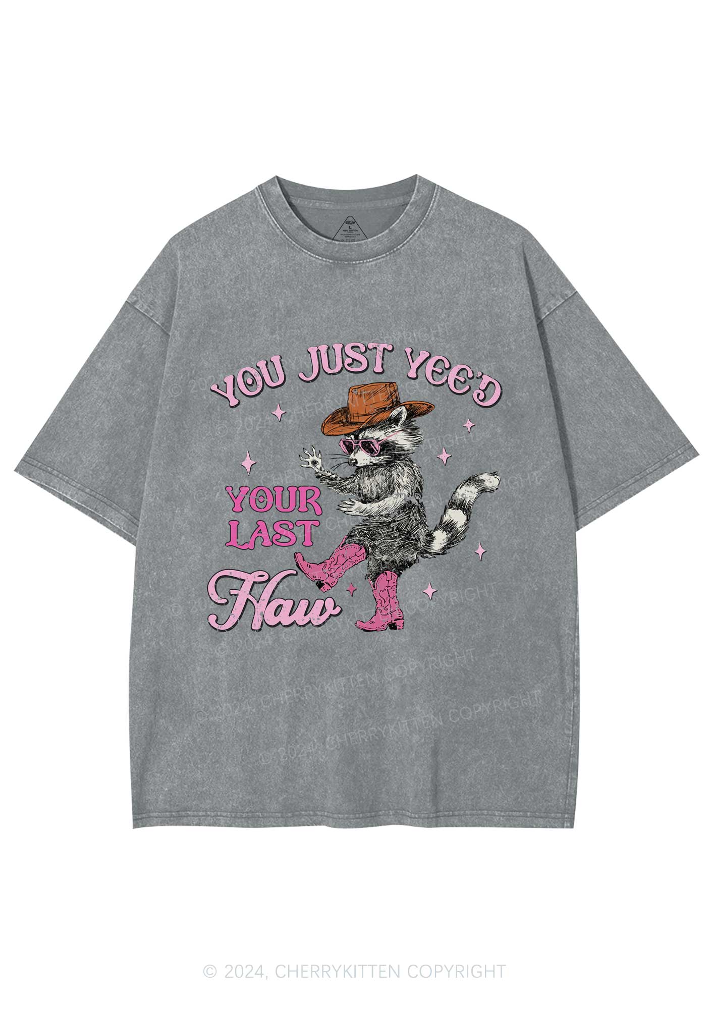 You Just Yeed Raccoon Y2K Washed Tee Cherrykitten