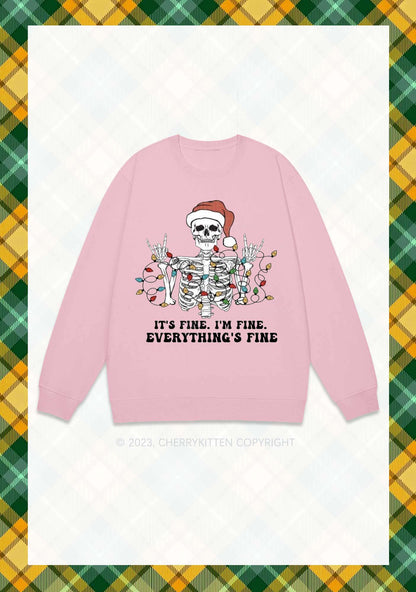 Everything's Fine Christmas Y2K Sweatshirt Cherrykitten