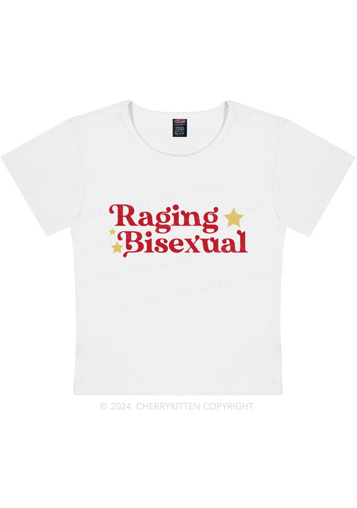 Raging Bisexual Stars Y2K Baby Tee Cherrykitten