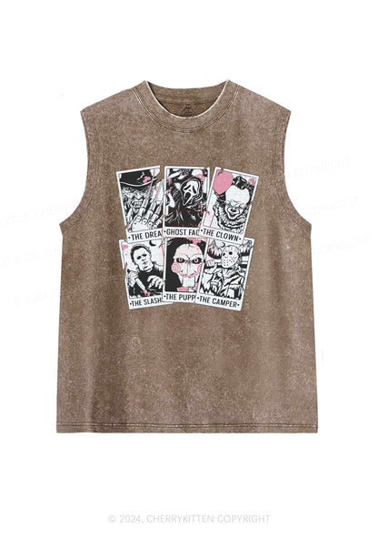 Halloween Spooky Characters Y2K Washed Tank Cherrykitten