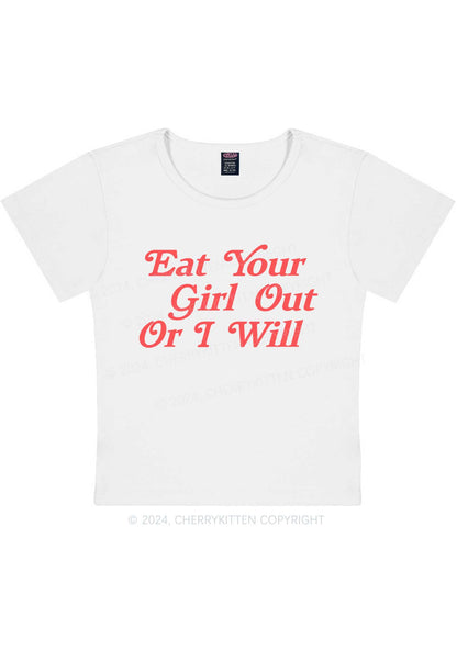 Curvy Eat Your Girl Out Y2K Baby Tee Cherrykitten