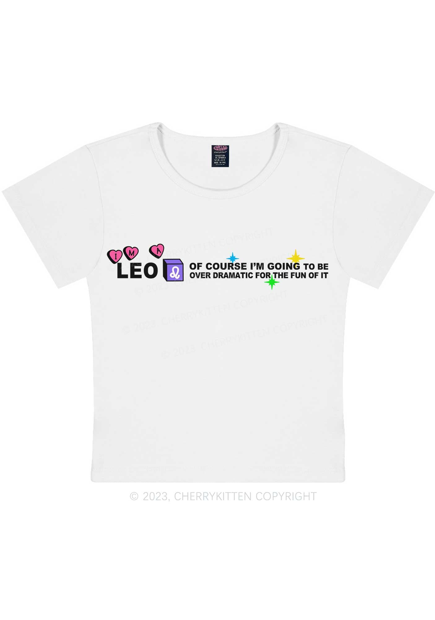 Curvy I'm A Leo Y2K Baby Tee Cherrykitten