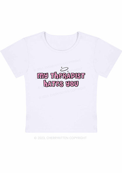 My Therapist Hates You Halo Y2K Baby Tee Cherrykitten