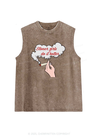 Stoner Girls Do It Better Y2K Washed Tank Cherrykitten