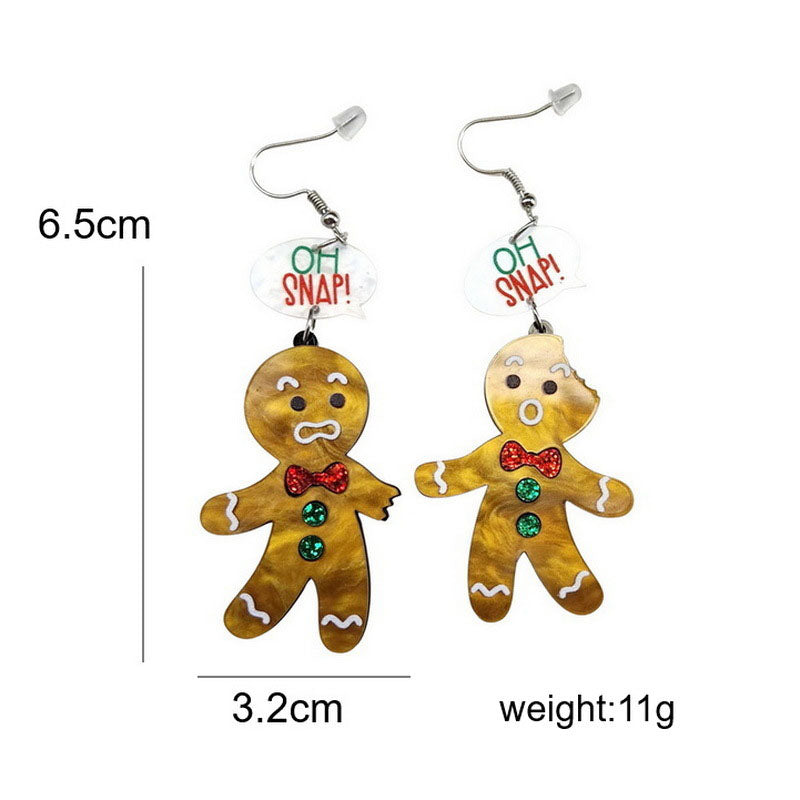 Christmas Acrylic Y2K Gingerbread Man Earrings Cherrykitten