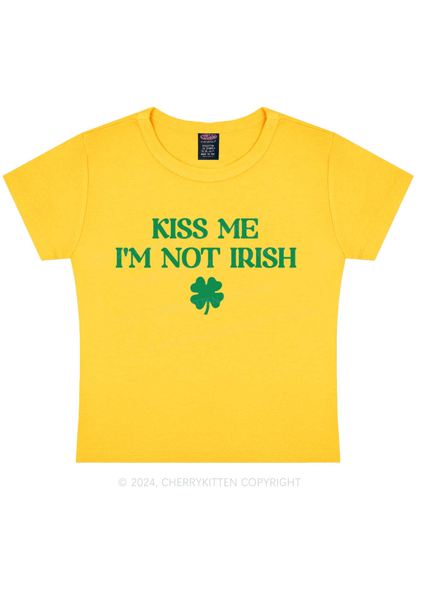 Im Not Irish St Patricks Y2K Baby Tee Cherrykitten