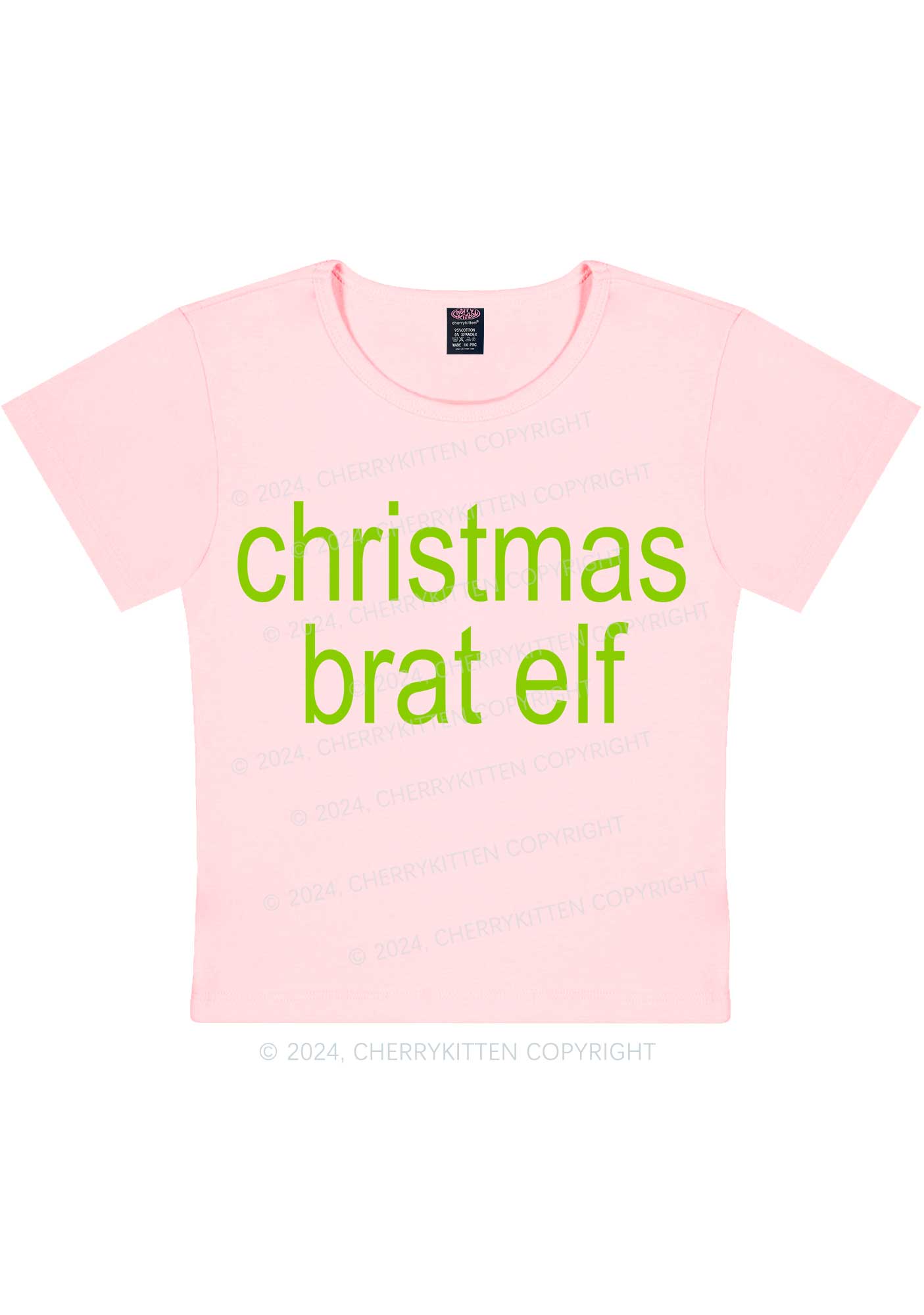 Christmas Brat Elf Y2K Baby Tee Cherrykitten