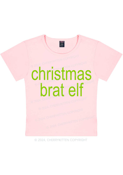 Christmas Brat Elf Y2K Baby Tee Cherrykitten