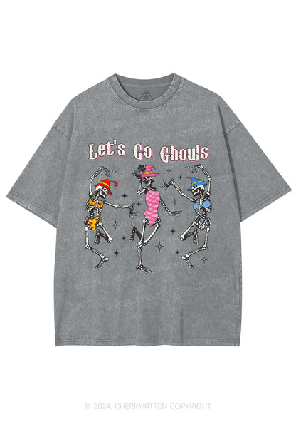 Halloween Let's Go Ghouls Y2K Washed Tee Cherrykitten