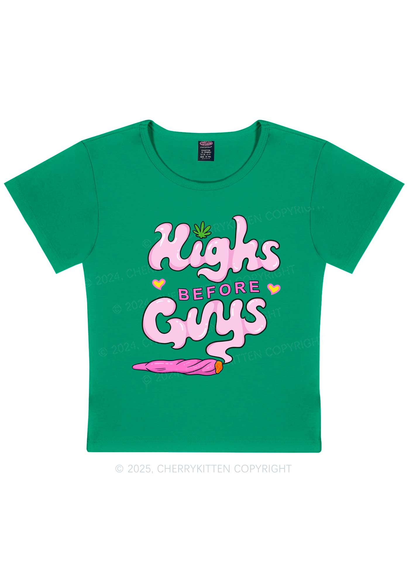 Highs Before Guys Y2K Baby Tee Cherrykitten