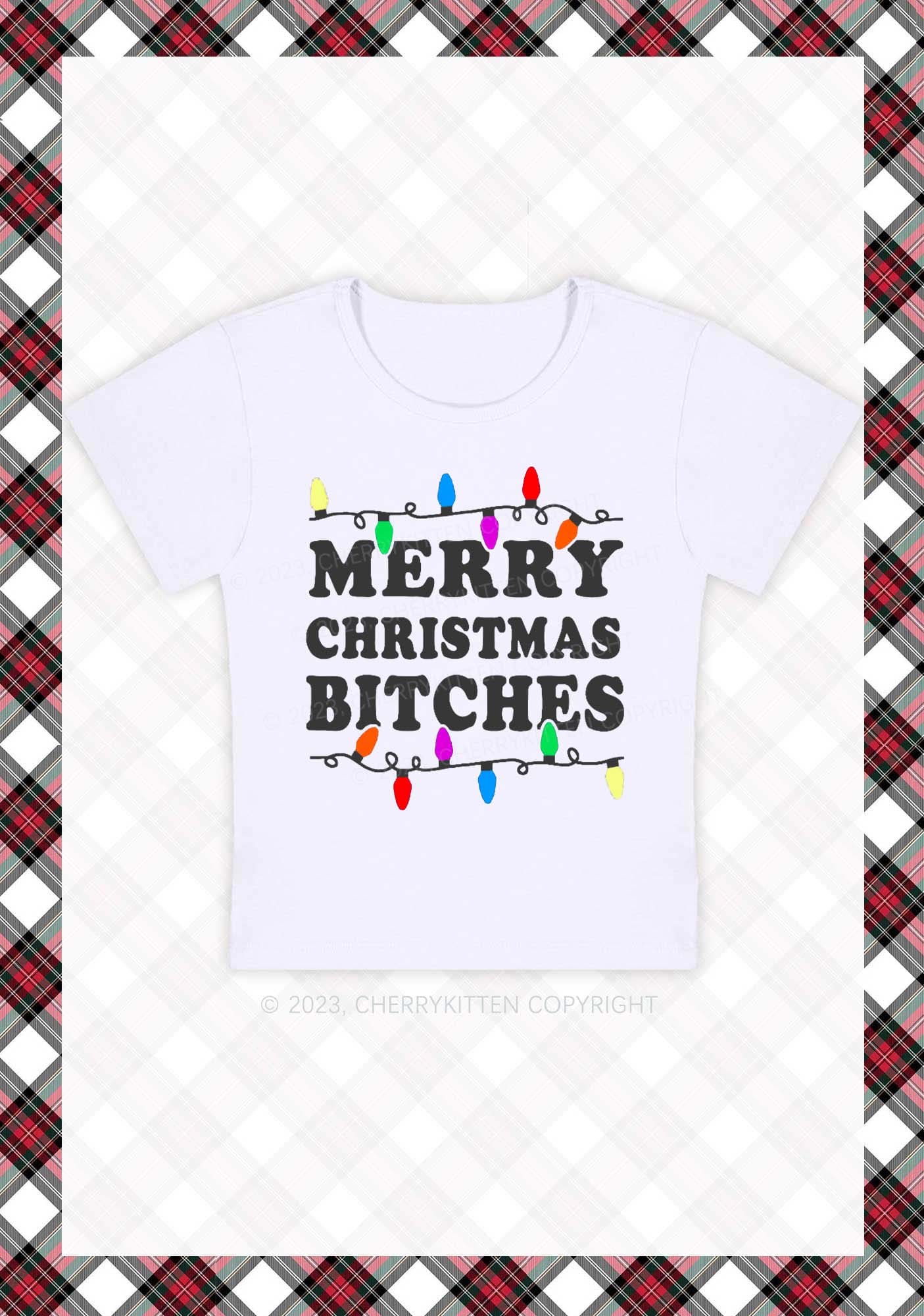 Christmas Colored Lights Baby Tee Cherrykitten