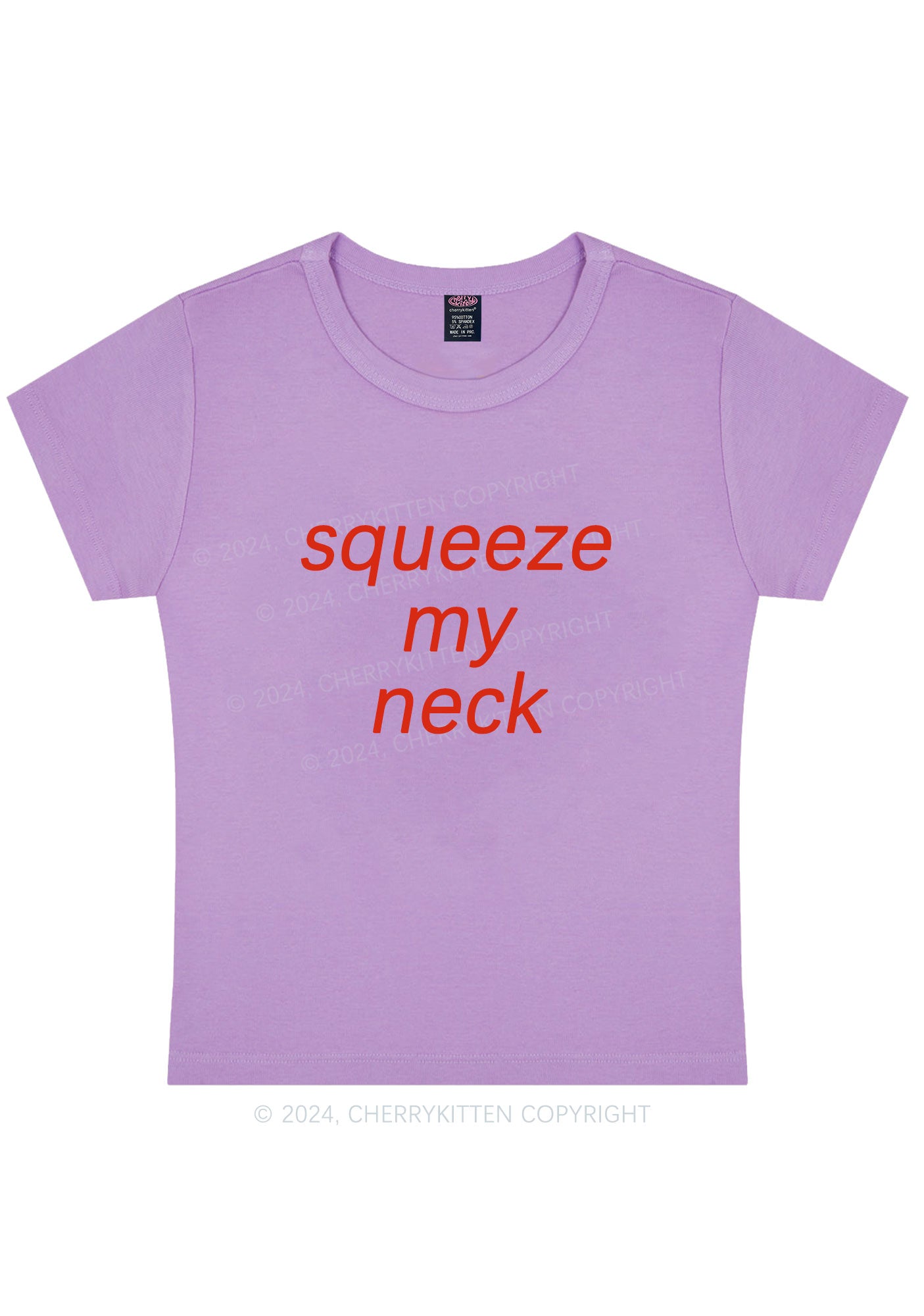 Squeeze My Neck Y2K Baby Tee Cherrykitten