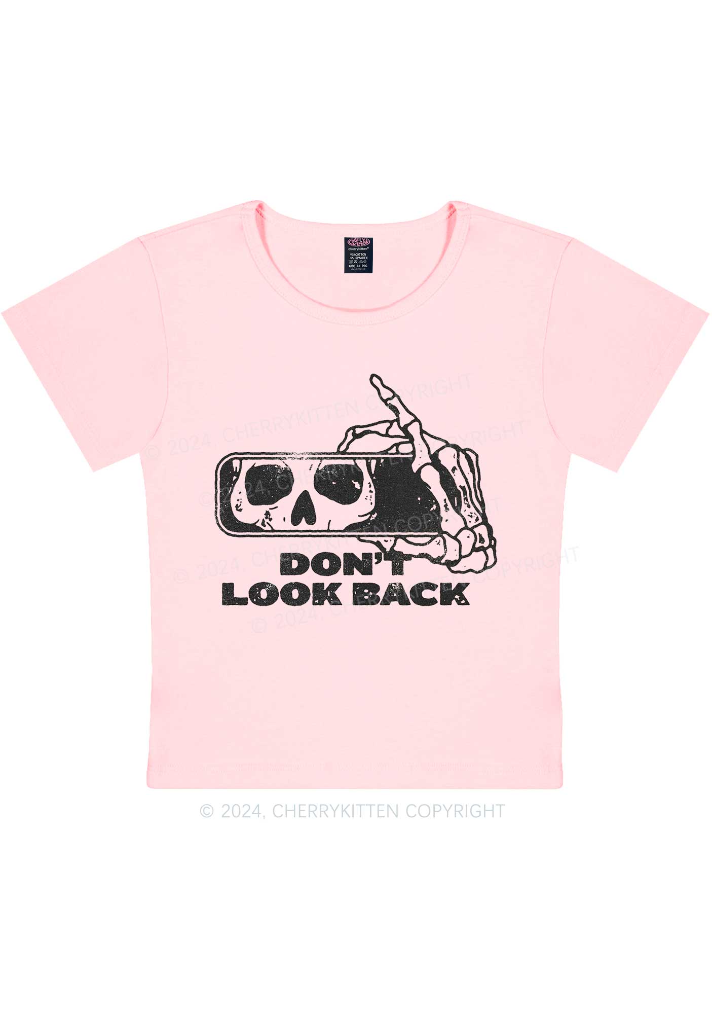 Halloween Don't Look Back Y2K Baby Tee Cherrykitten