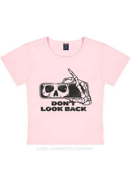 Halloween Don't Look Back Y2K Baby Tee Cherrykitten