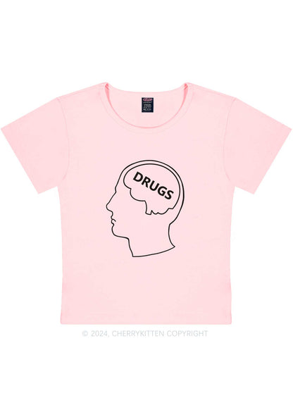 Drxgs Brain Y2K Baby Tee Cherrykitten